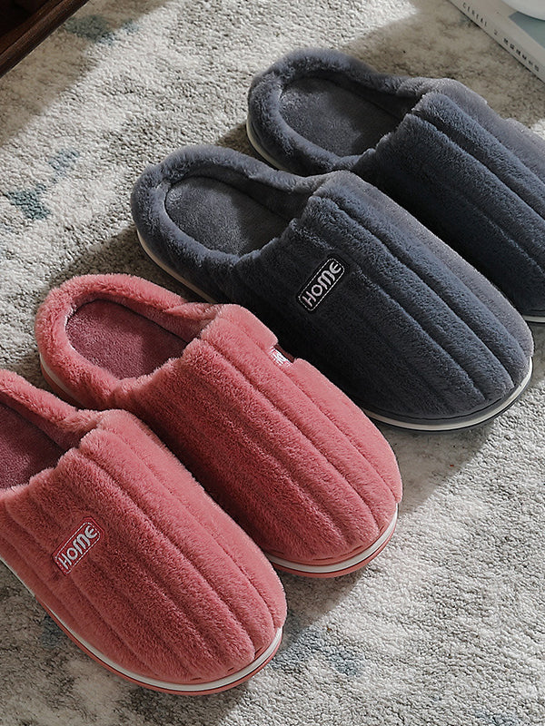 Indoor Warm Non-Slip Solid Color Slippers - Image 11