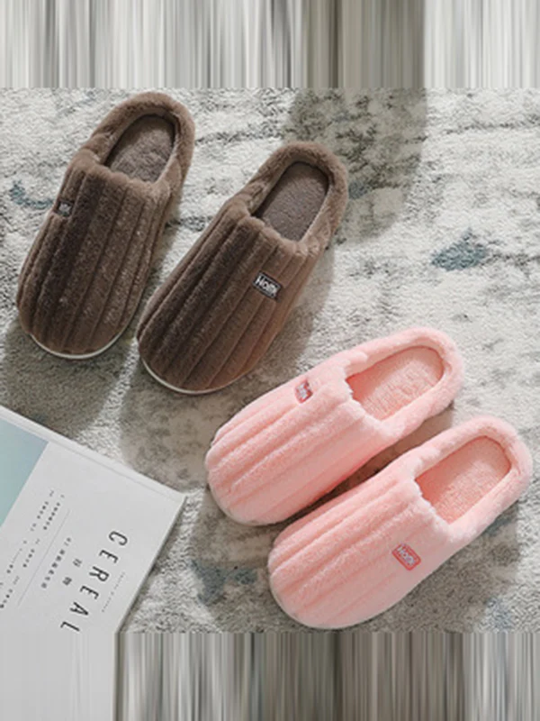 Indoor Warm Non-Slip Solid Color Slippers - Image 12
