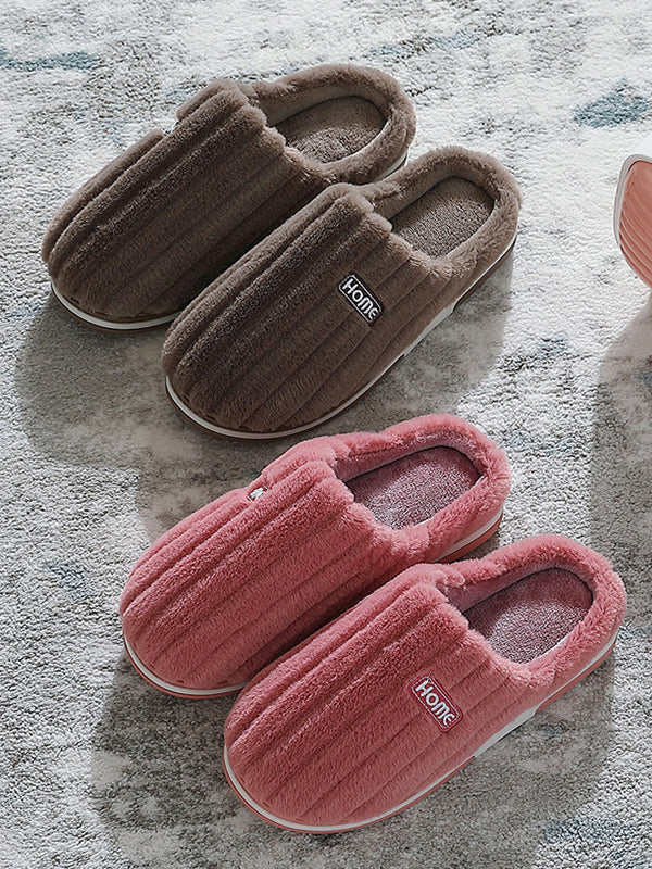 Indoor Warm Non-Slip Solid Color Slippers - Image 13