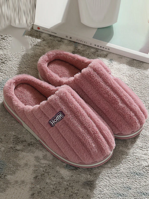 Indoor Warm Non-Slip Solid Color Slippers - Image 2