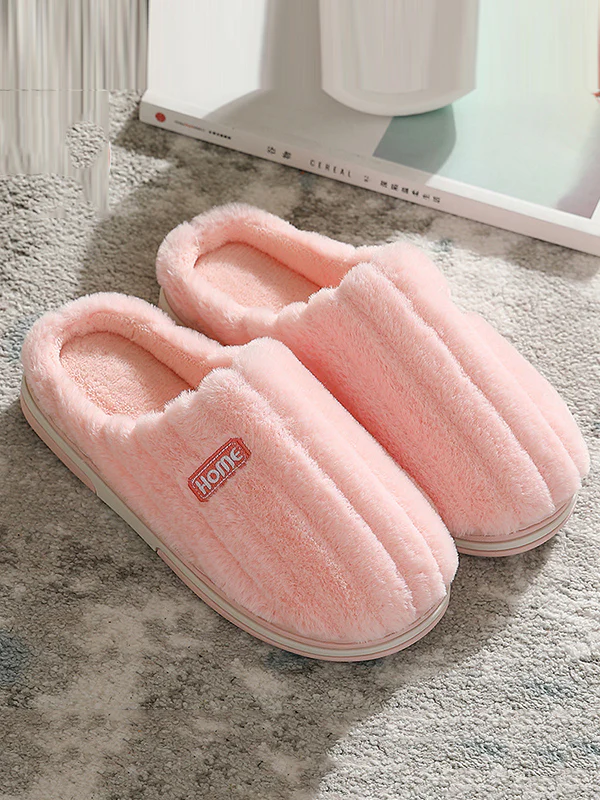Indoor Warm Non-Slip Solid Color Slippers - Image 3