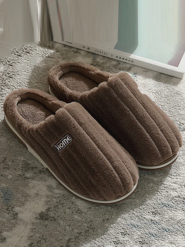 Indoor Warm Non-Slip Solid Color Slippers - Image 4