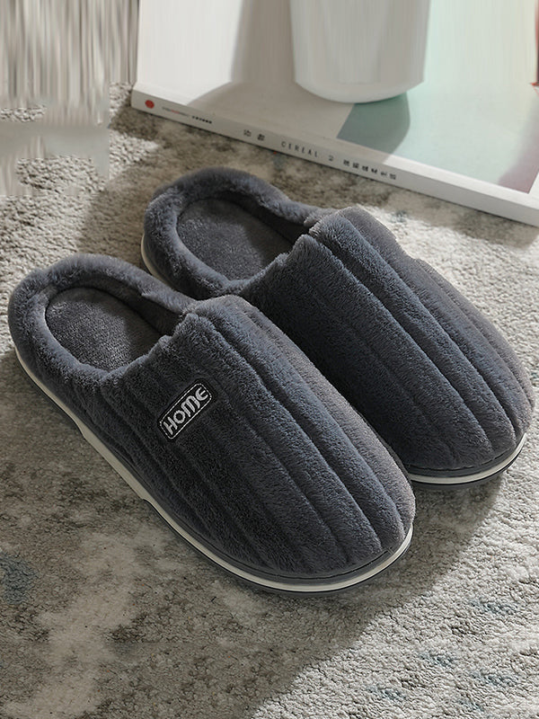 Indoor Warm Non-Slip Solid Color Slippers - Image 6