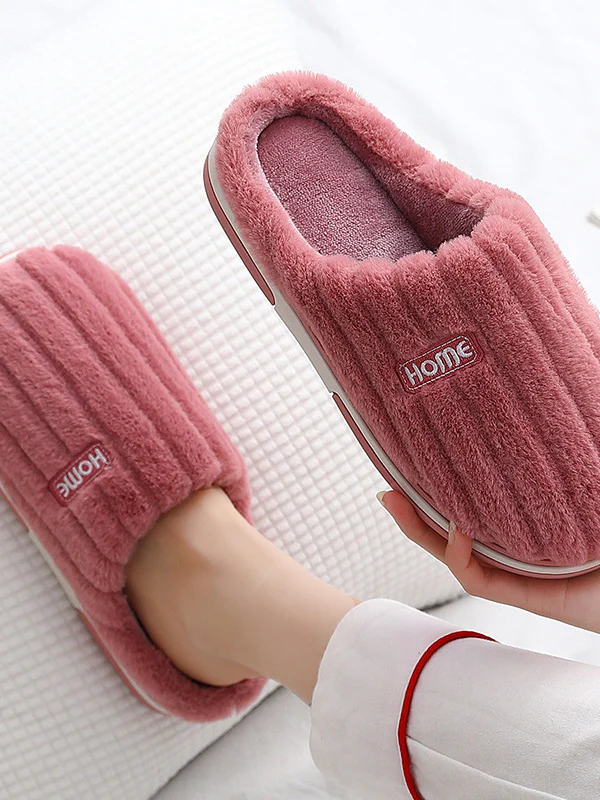 Indoor Warm Non-Slip Solid Color Slippers - Image 7