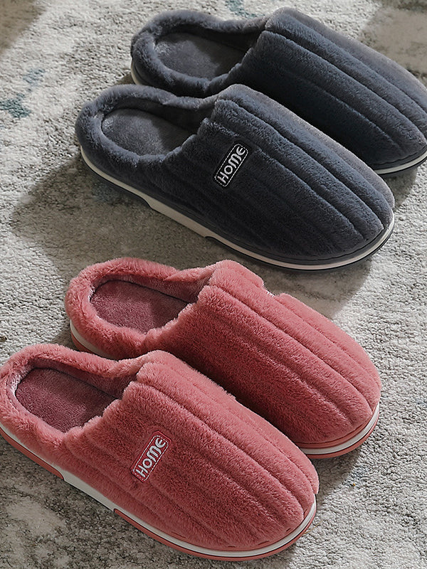 Indoor Warm Non-Slip Solid Color Slippers - Image 9