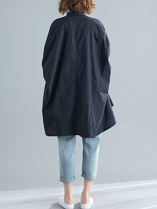 Irregular High-Low Oversize Batwing Sleeve Shirt - Image 9