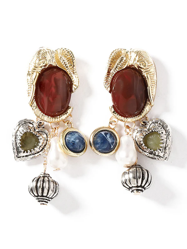 Irregularity Animal Shape Heart Shape Shiny Earrings Accessories - Image 2