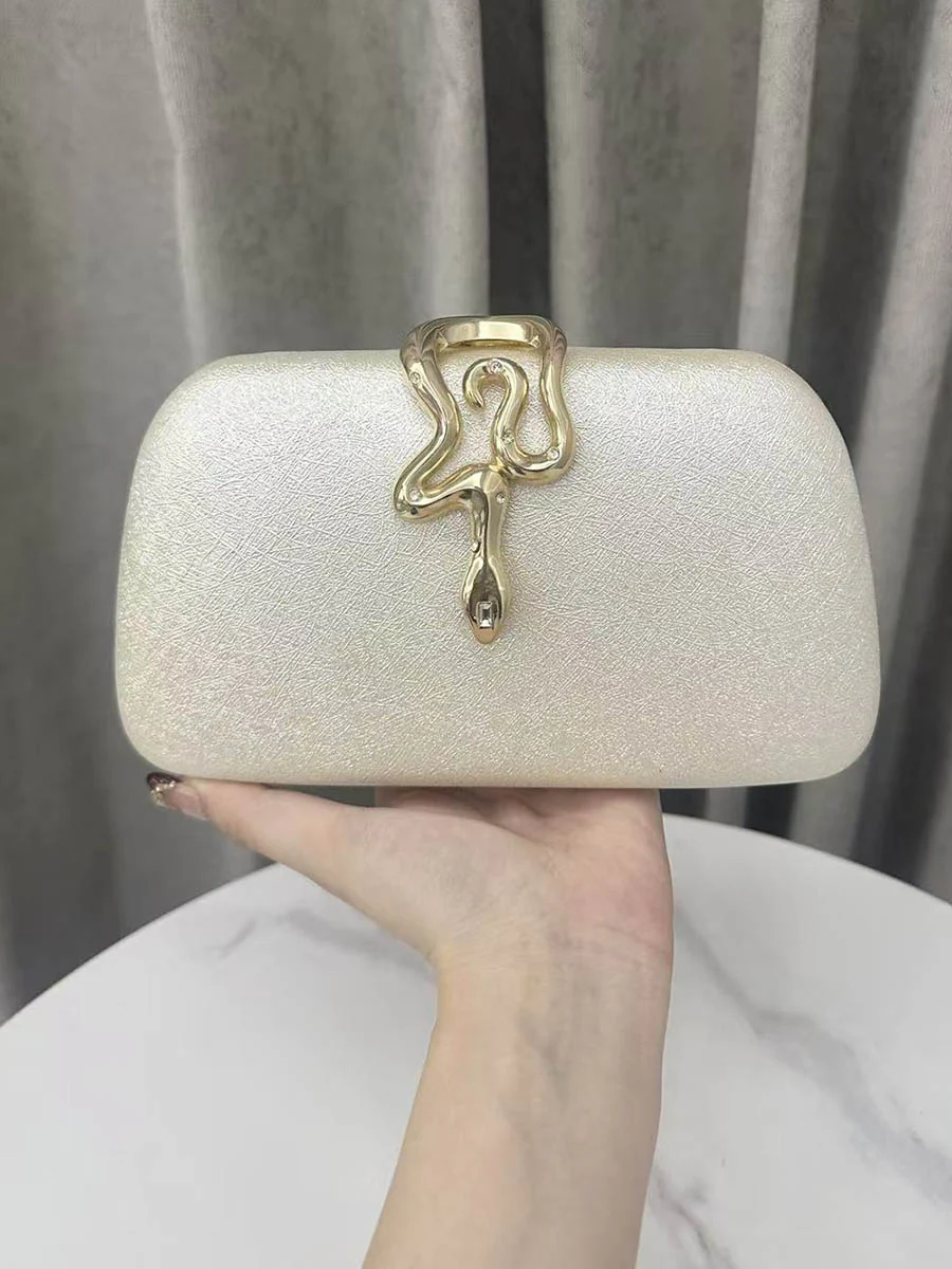 Irregularity Chains Lock Shiny Crossbody Bags Evening Bags Clutches - Image 3