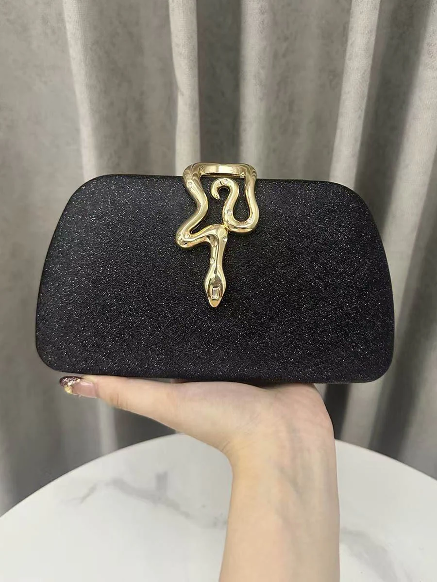 Irregularity Chains Lock Shiny Crossbody Bags Evening Bags Clutches - Image 5