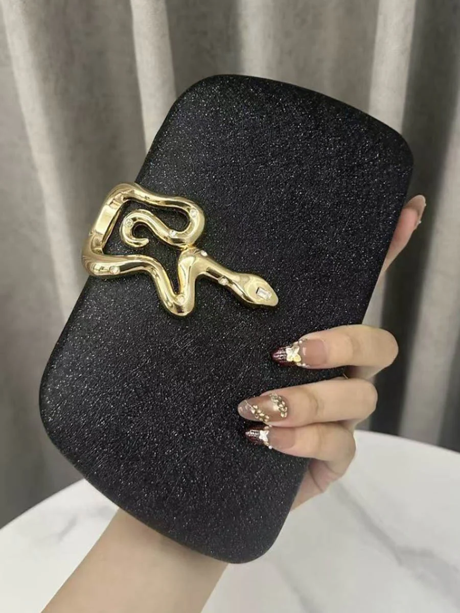 Irregularity Chains Lock Shiny Crossbody Bags Evening Bags Clutches - Image 6