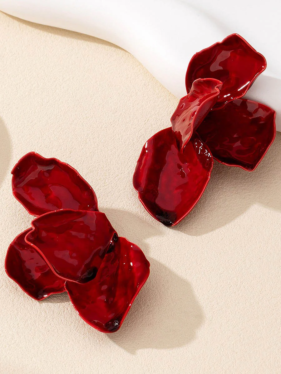 Irregularity Flower Print Earrings Accessories - Image 3