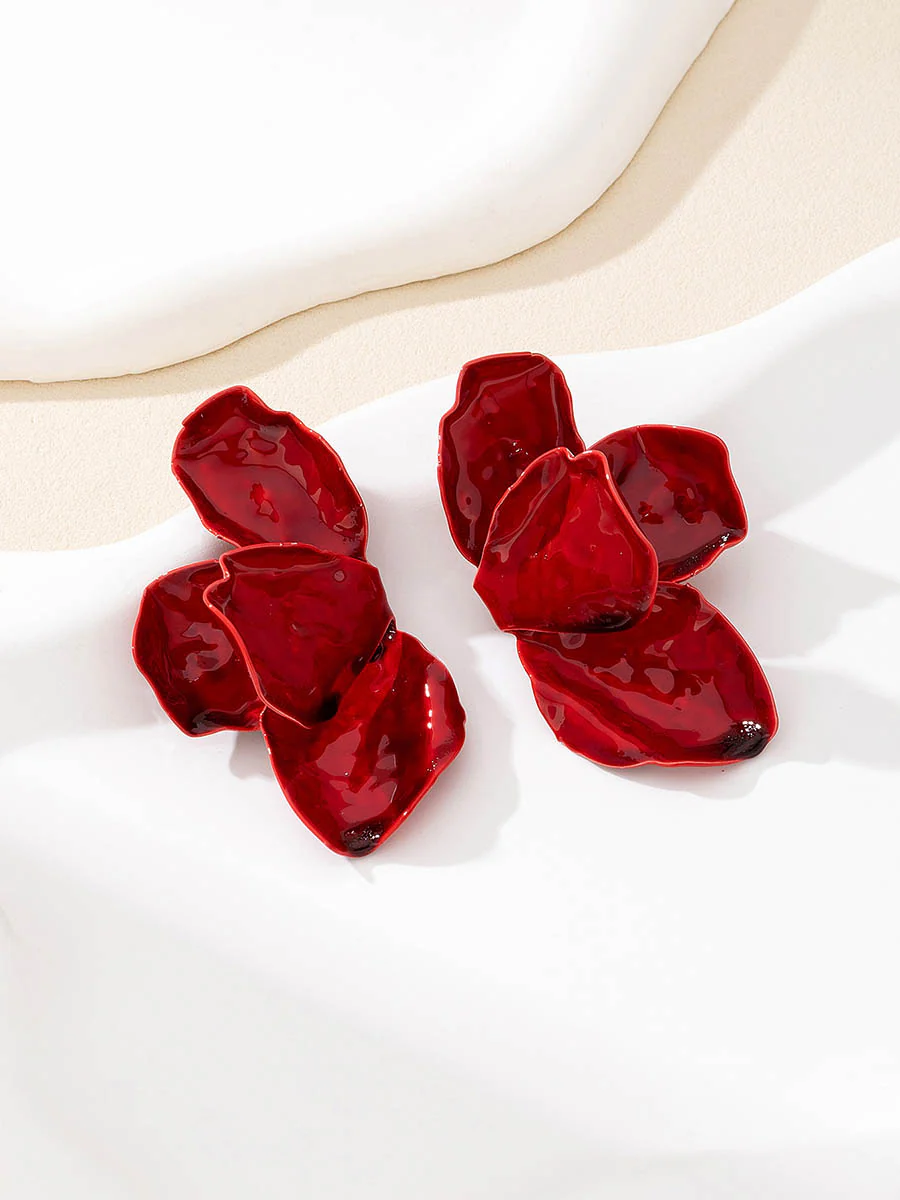 Irregularity Flower Print Earrings Accessories - Image 5
