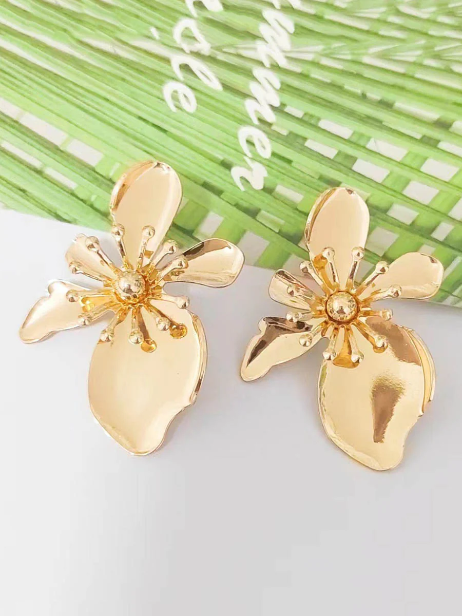 Irregularity Flower Shape Earrings Accessories - Image 2