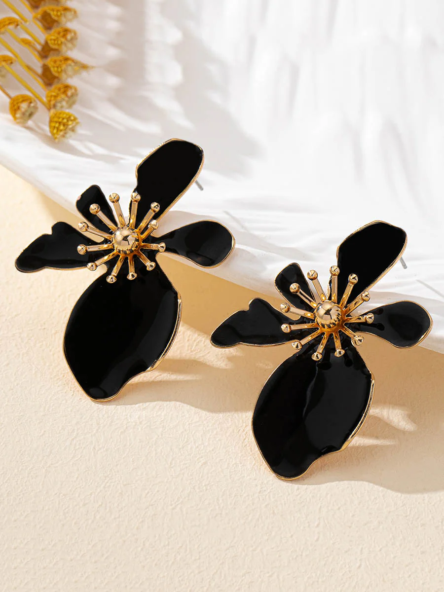Irregularity Flower Shape Earrings Accessories - Image 3