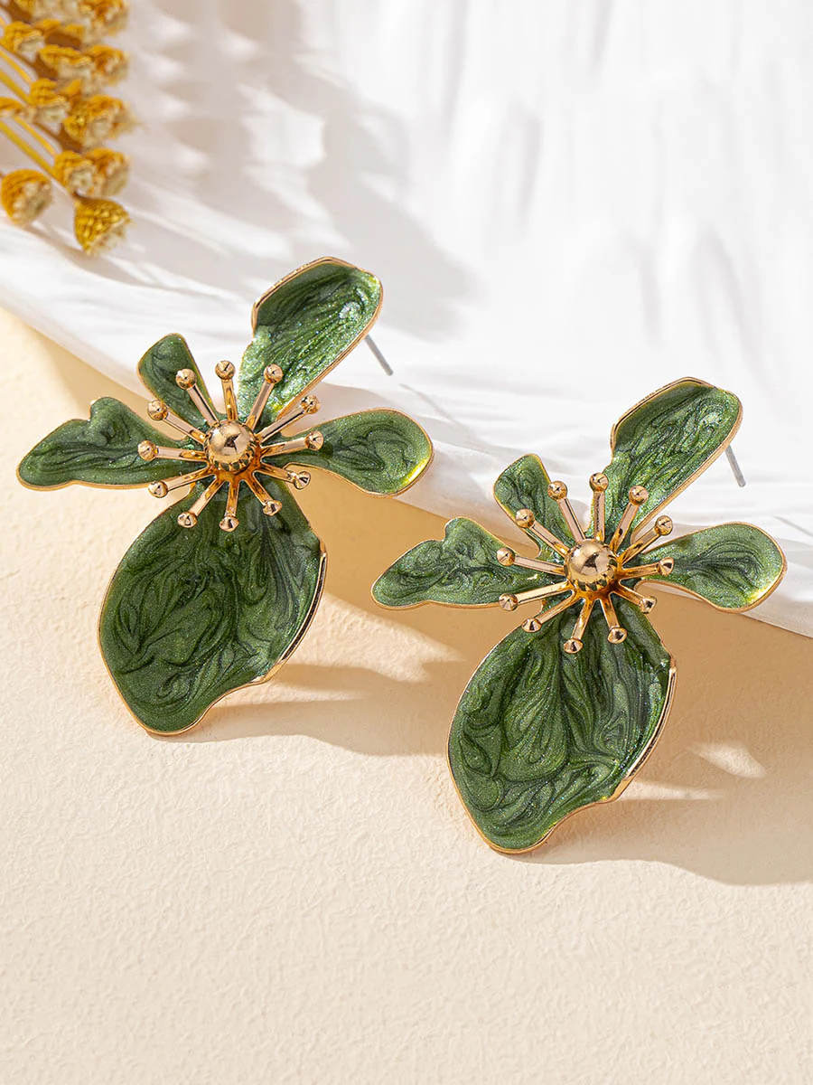 Irregularity Flower Shape Earrings Accessories - Image 4