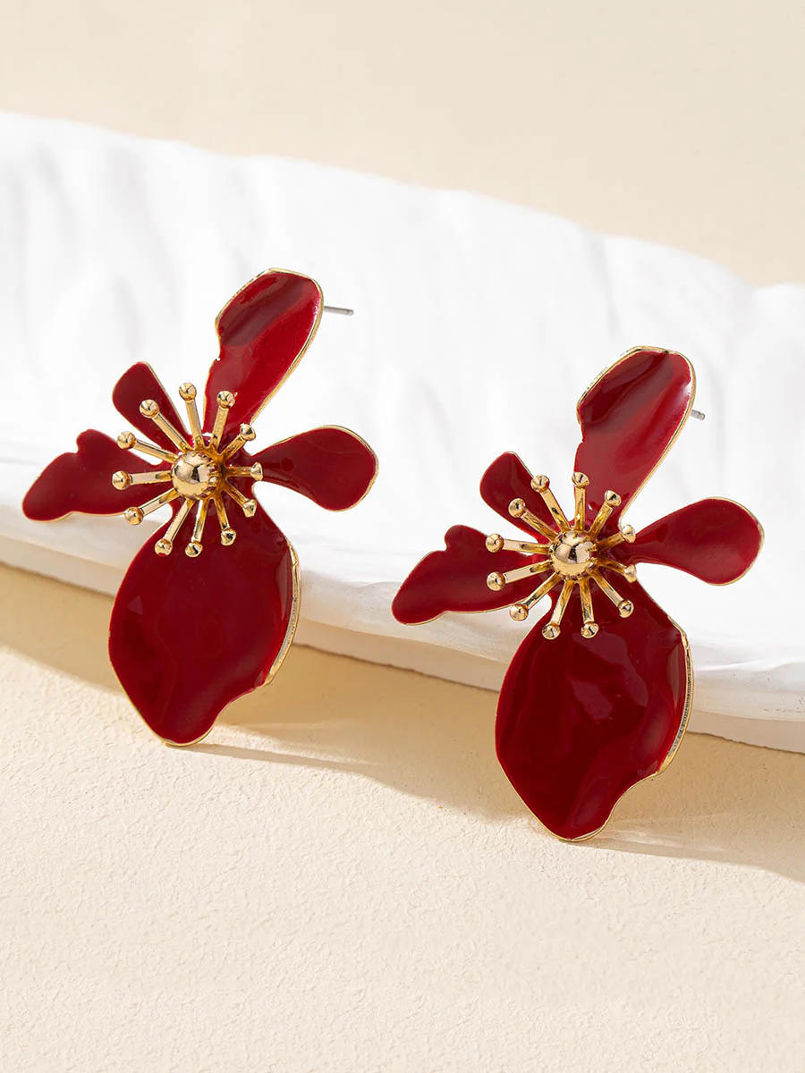 Irregularity Flower Shape Earrings Accessories - Image 5