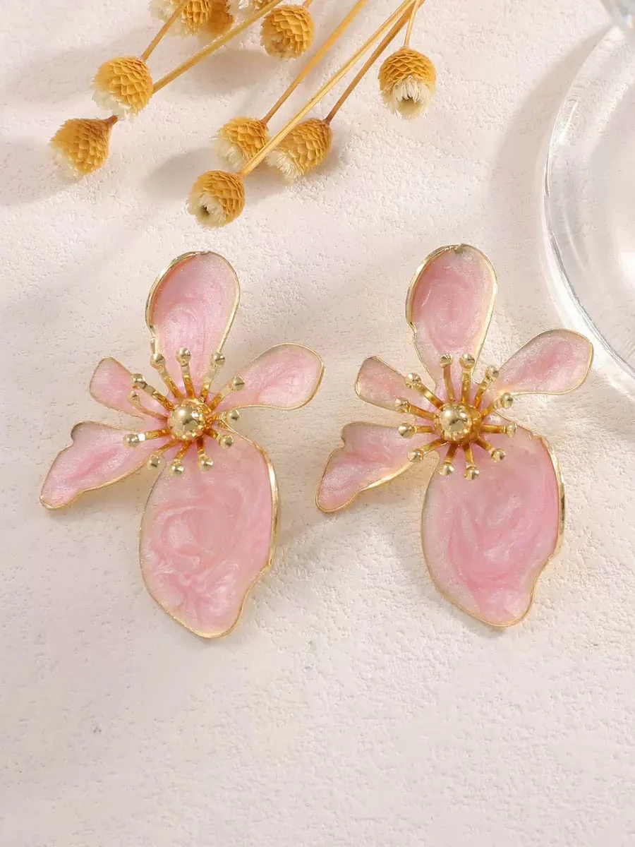 Irregularity Flower Shape Earrings Accessories - Image 7