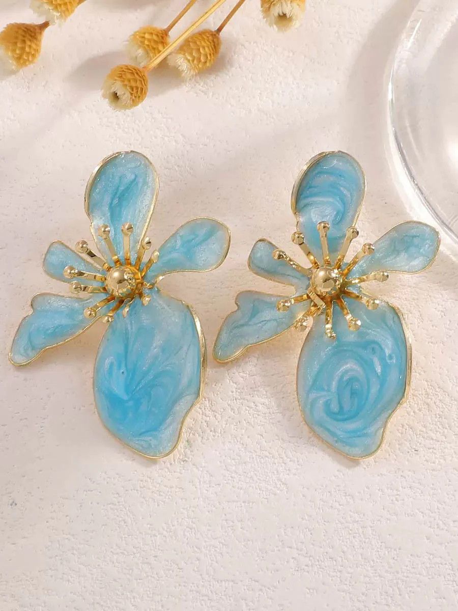 Irregularity Flower Shape Earrings Accessories - Image 8