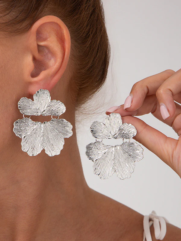 Irregularity Flower Shape Earrings Accessories - Image 2