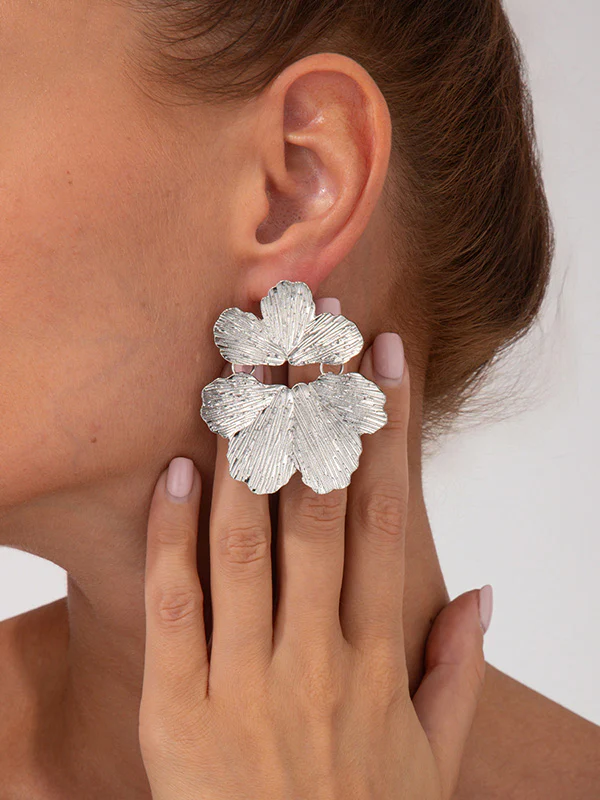 Irregularity Flower Shape Earrings Accessories - Image 4