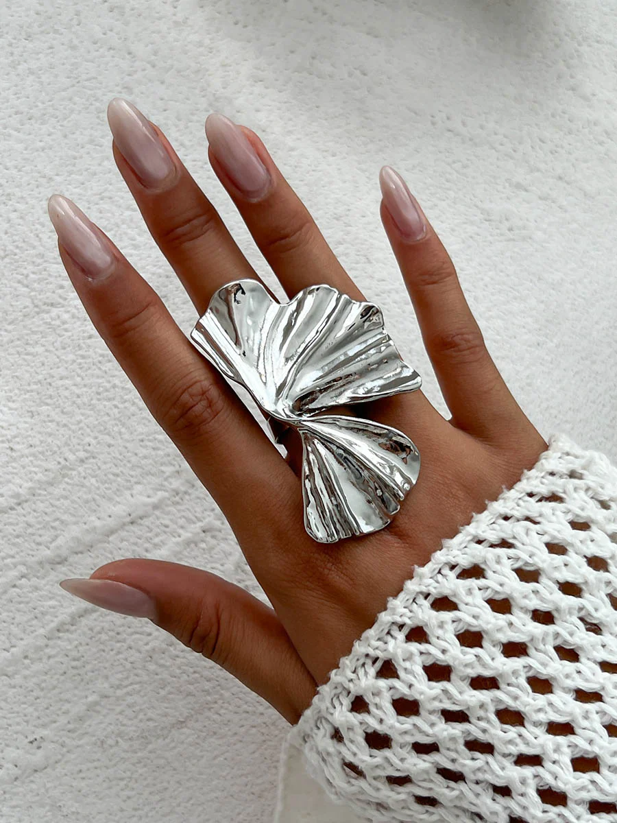 Irregularity Geometric Pleated Rings Accessories - Image 15