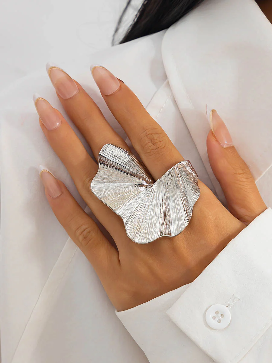 Irregularity Geometric Pleated Rings Accessories - Image 2
