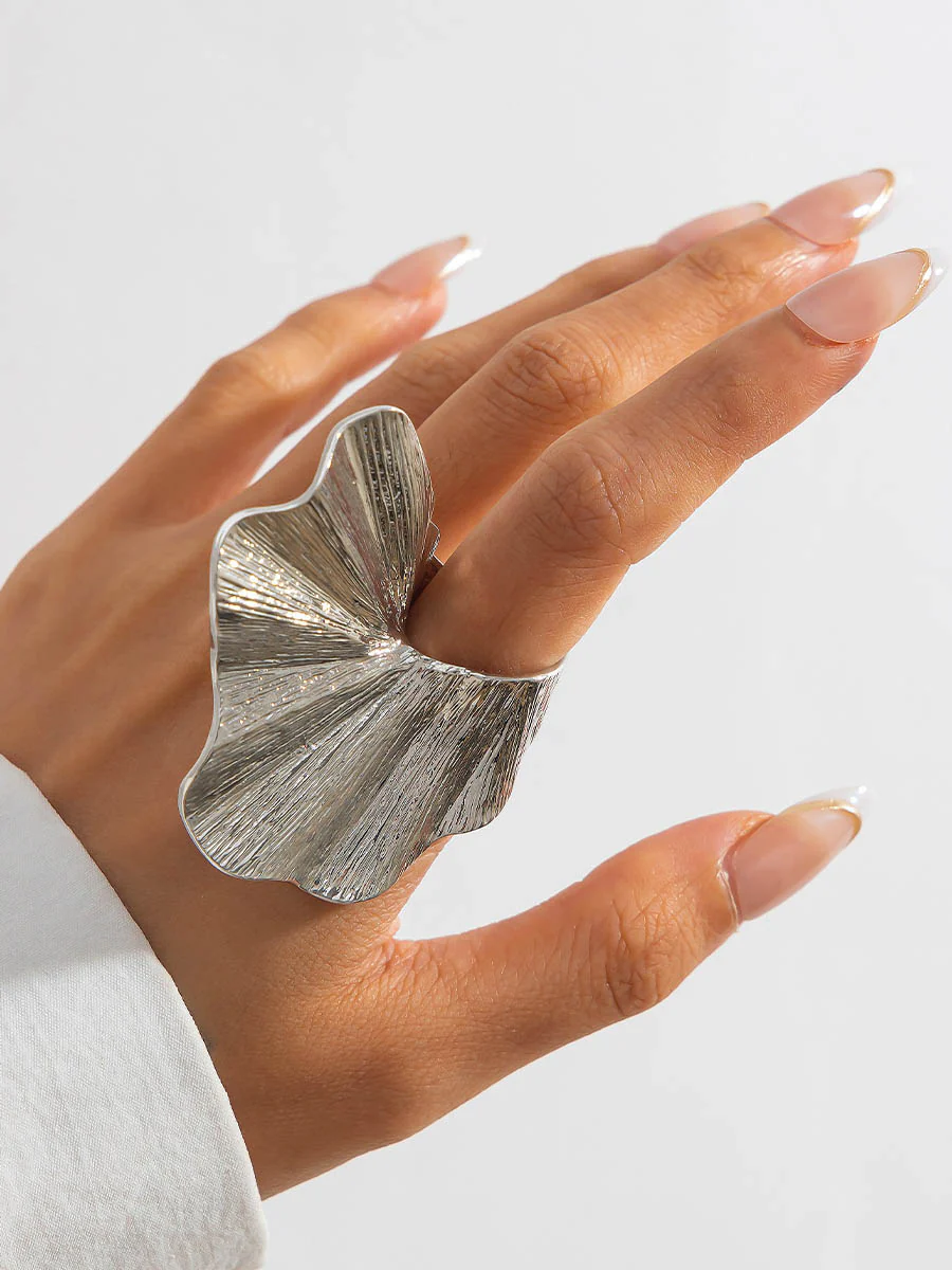 Irregularity Geometric Pleated Rings Accessories - Image 3