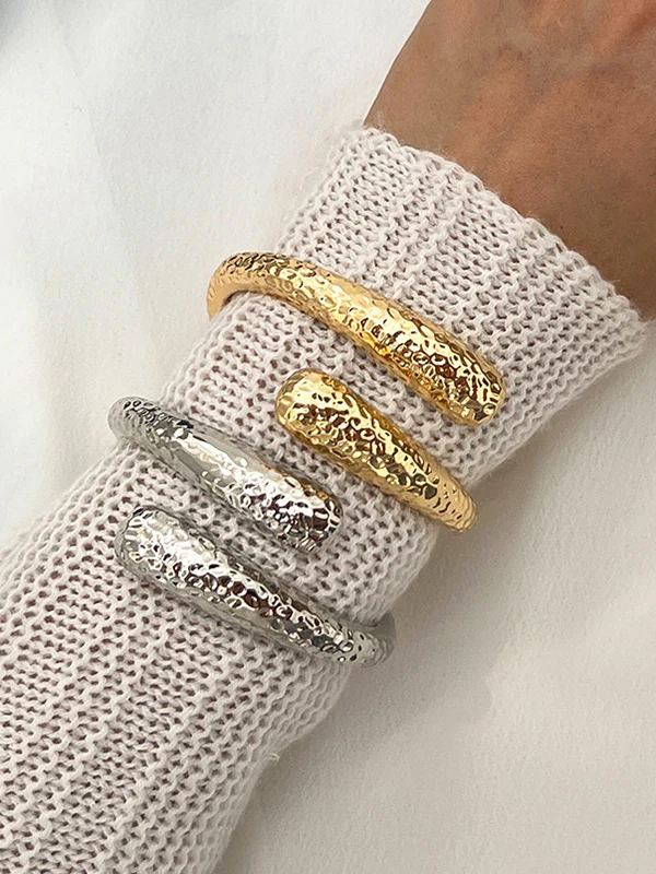 Irregularity Geometric Pleated Shiny Bracelet Accessories - Image 3