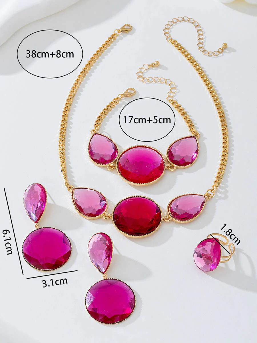 Irregularity Geometric Rhine Stones Accessories Sets - Image 2