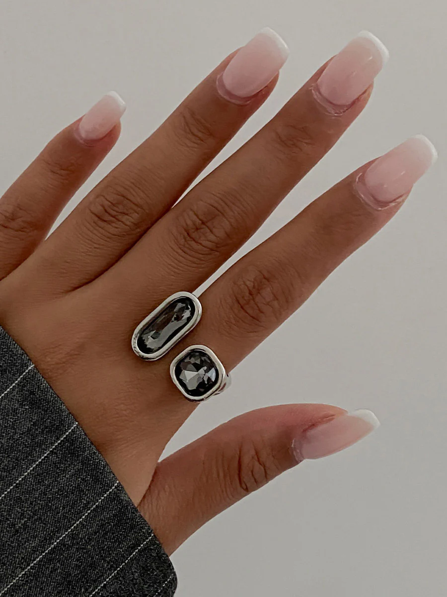 Irregularity Geometric Rhine Stones Rings Accessories