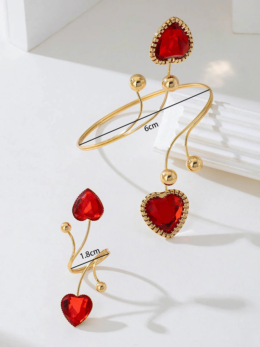 Irregularity Geometric Rhine Stones Shiny Bracelet Accessories Rings Accessories Sets - Image 6