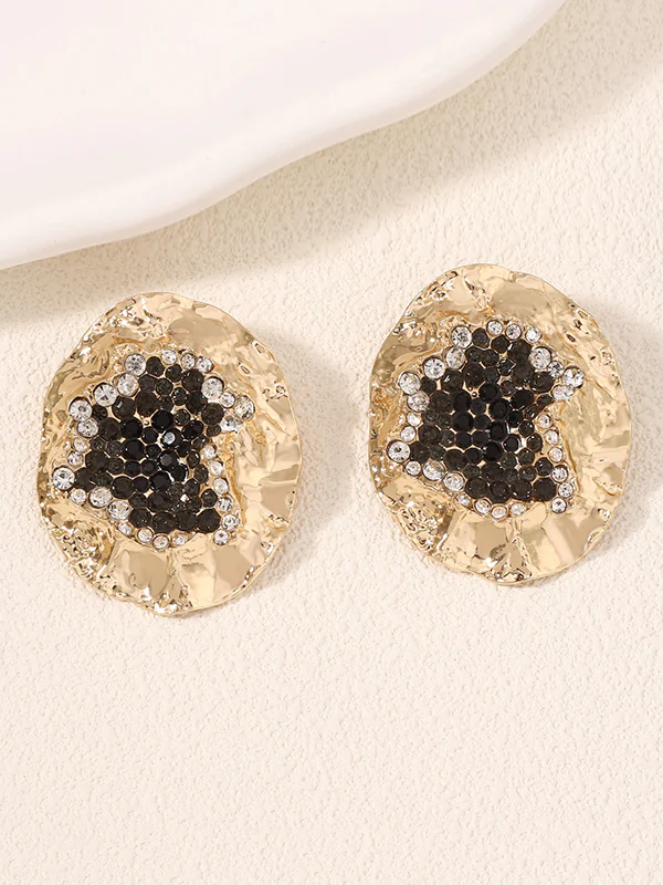 Irregularity Geometric Rhinestone Shiny Earrings Accessories - Image 3