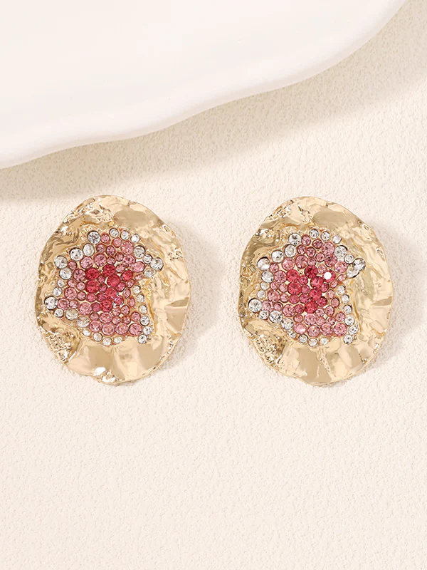 Irregularity Geometric Rhinestone Shiny Earrings Accessories - Image 4