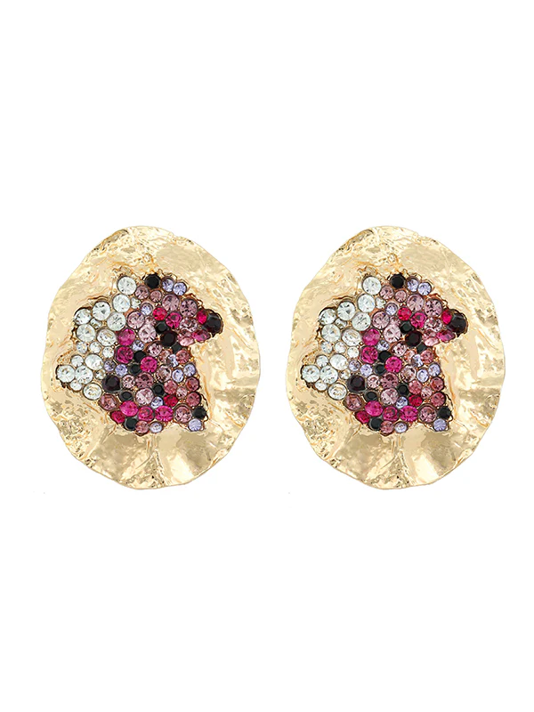 Irregularity Geometric Rhinestone Shiny Earrings Accessories - Image 7
