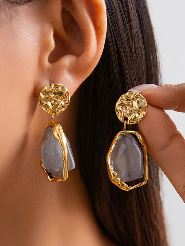 Irregularity Geometric Shiny Earrings Accessories - Image 14
