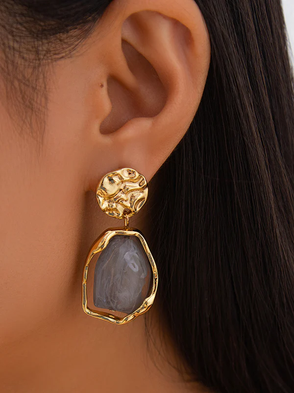 Irregularity Geometric Shiny Earrings Accessories - Image 15