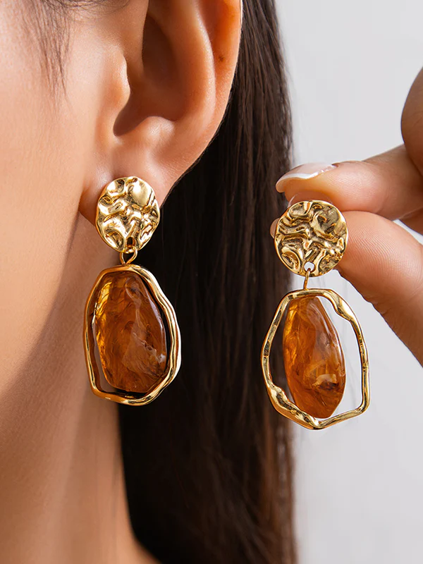 Irregularity Geometric Shiny Earrings Accessories - Image 2