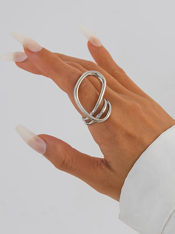 Irregularity Geometric Shiny Rings Accessories - Image 2