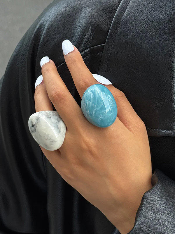 Irregularity Geometric Shiny Rings Accessories - Image 10