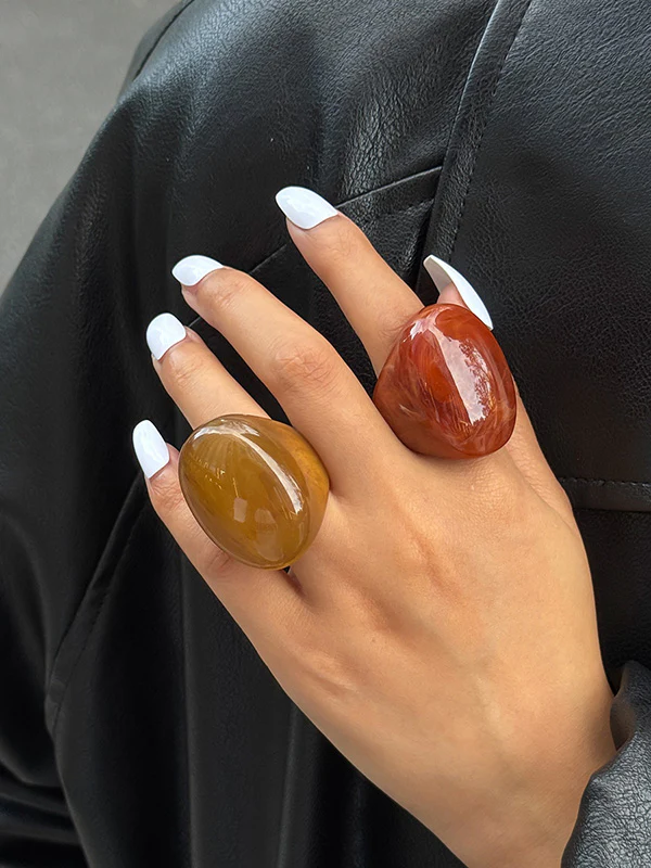 Irregularity Geometric Shiny Rings Accessories - Image 11