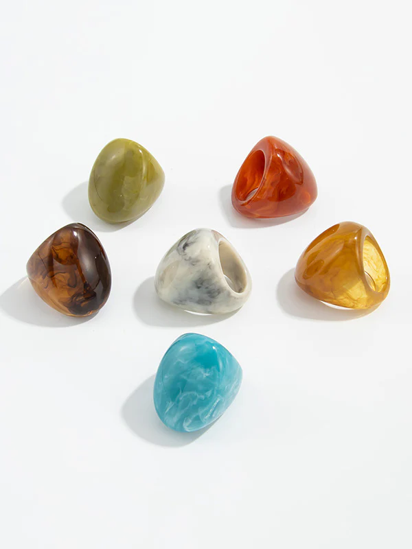 Irregularity Geometric Shiny Rings Accessories - Image 13