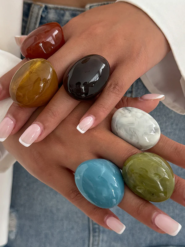 Irregularity Geometric Shiny Rings Accessories - Image 2