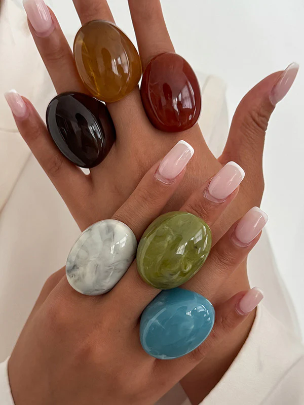 Irregularity Geometric Shiny Rings Accessories - Image 5