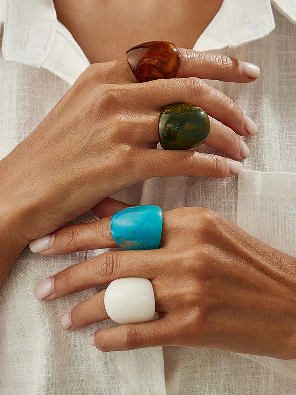 Irregularity Geometric Shiny Rings Accessories - Image 6