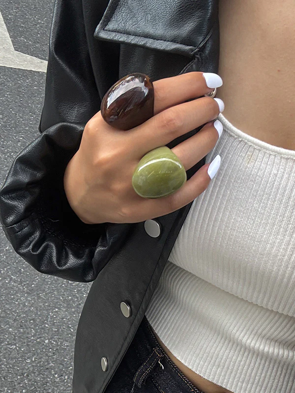 Irregularity Geometric Shiny Rings Accessories - Image 7