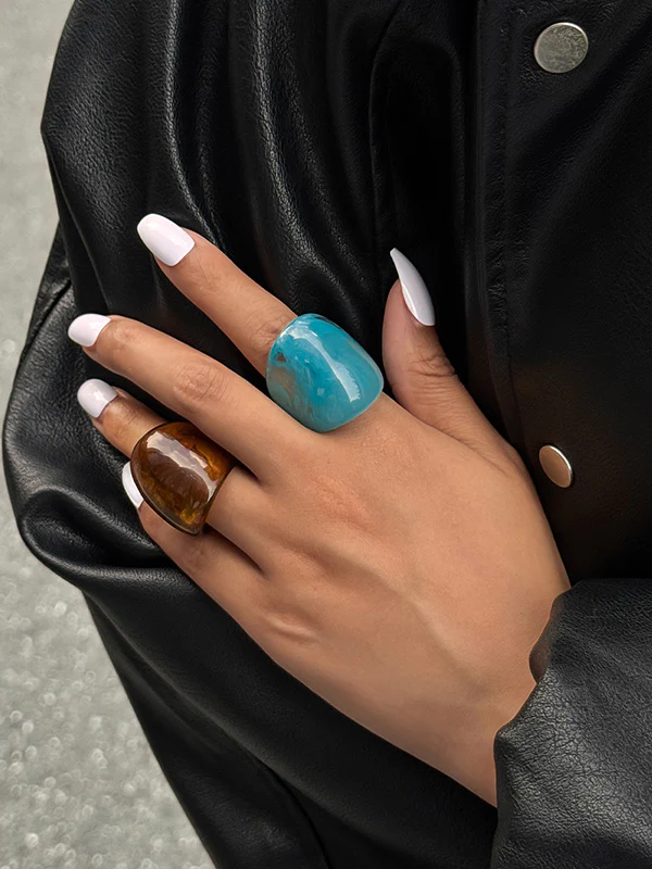 Irregularity Geometric Shiny Rings Accessories - Image 9