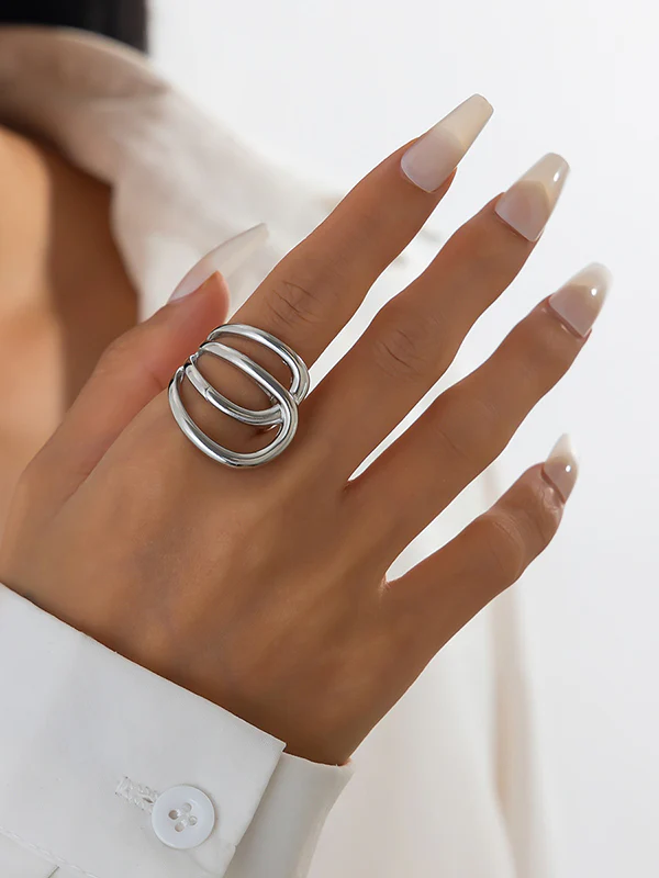 Irregularity Geometric Shiny Rings Accessories - Image 2
