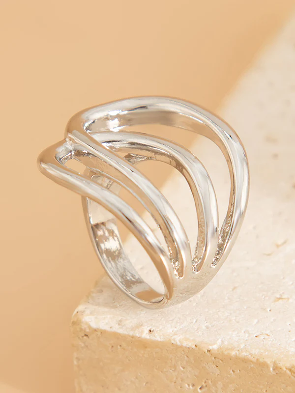 Irregularity Geometric Shiny Rings Accessories - Image 4