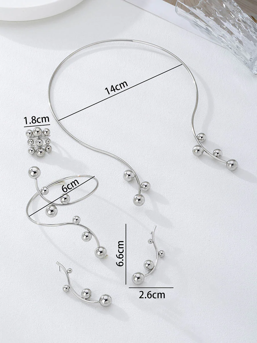 Irregularity Line Rhine Stones Bracelet Accessories Earrings Accessories Necklaces Accessories Rings Accessories - Image 2