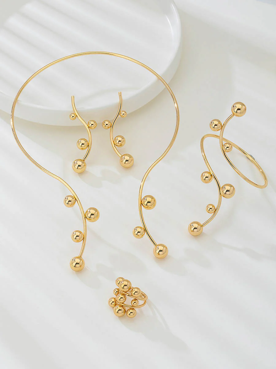 Irregularity Line Rhine Stones Bracelet Accessories Earrings Accessories Necklaces Accessories Rings Accessories - Image 3